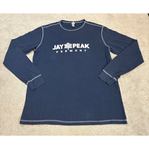 Canvas Jay Peak Vermont Skiing Resort Thermal Long Sleeve Graphic Shirt Size XXL - Picture 1 of 3